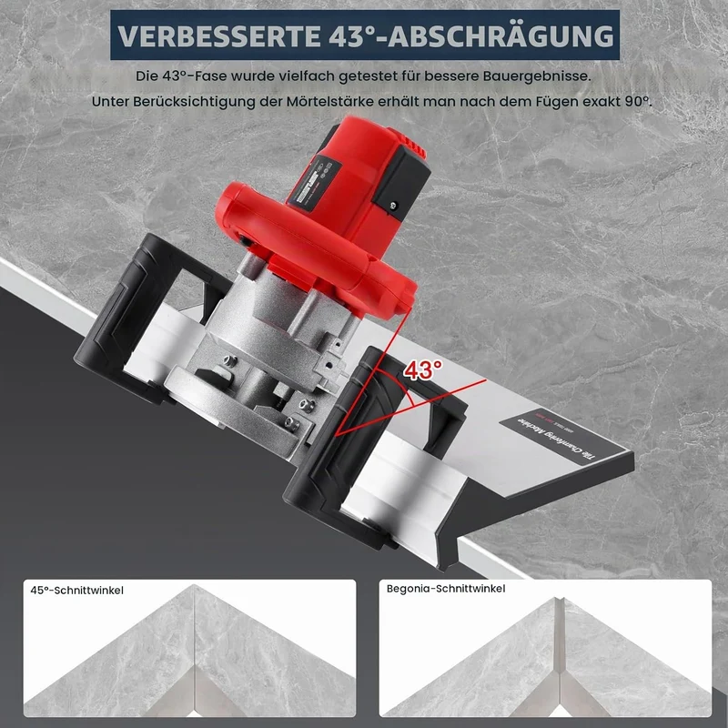 YUCHENGTECH Elektrische Fliesenschneider 45 Grad Fliesenfasenwerkzeug Fliesenfasenwerkzeug 45 Grad F