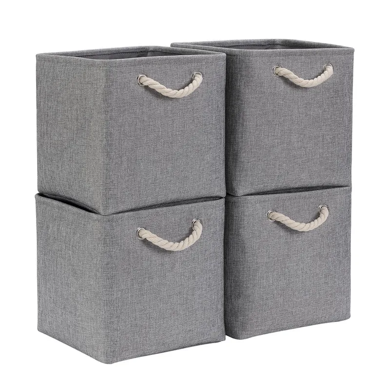 Mangata Aufbewahrungsbox Stoff 33x33x33 cm, aufbewahrungskorb Grau, Korbe Stoff in Würfel für Schran