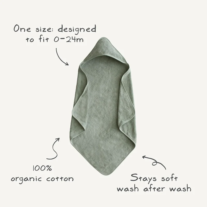 mushie Baby Handtuch mit Kapuze | Kapuzenhandtuch Für Mädchen und Jungen | 100% Baumwolle | 77,5x77,