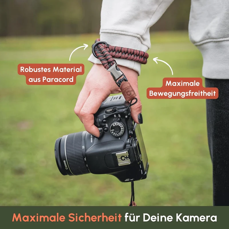 C-Rope Kamera Handschlaufe The Claw aus handgeflochtenem Paracord. Kameragurt mit Schnellverschluss-