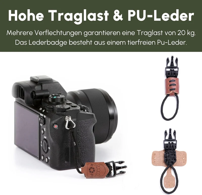 C-Rope Kamera Handschlaufe The Claw aus handgeflochtenem Paracord. Kameragurt mit Schnellverschluss-