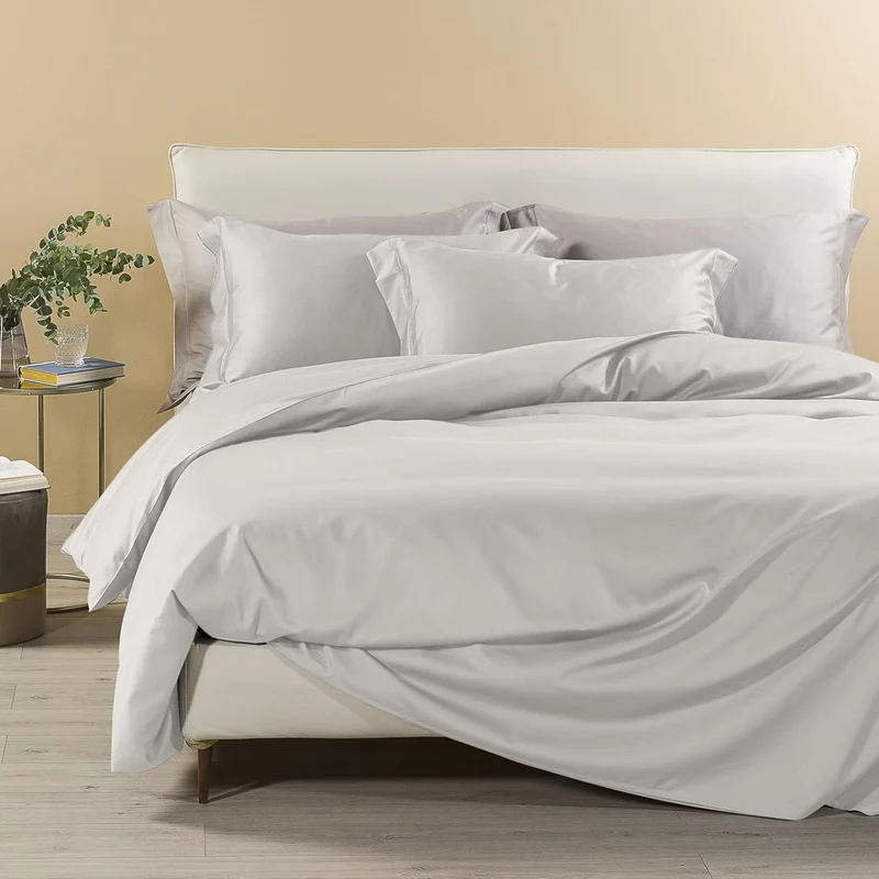 Caleffi Satin Bettwäscheset, Baumwolle, Silber/schwarz, 160 x 190 cm 160 x 190 cm Silber / Schwarz,