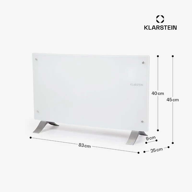Klarstein Elektroheizung, Konvektor-Heizung Freistehend oder Wandmontage, Mobile Energiesparend, Lei