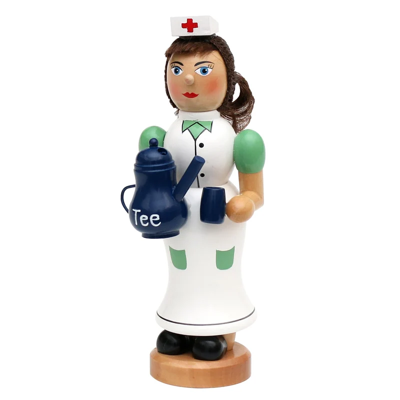 Dekohelden24 Räuchermann als Krankenschwester, ca.19 cm, Krankenschwester