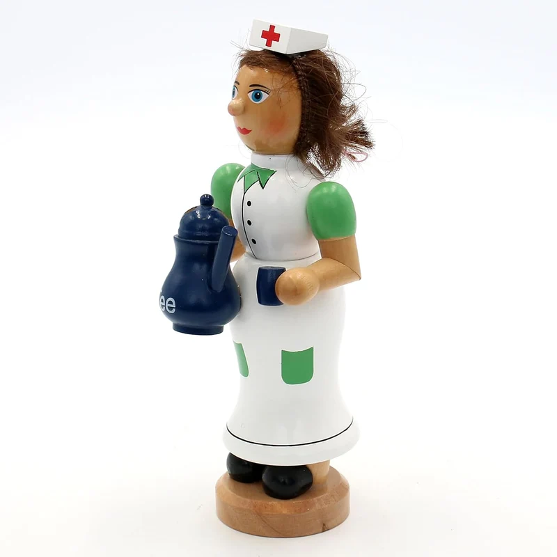 Dekohelden24 Räuchermann als Krankenschwester, ca.19 cm, Krankenschwester