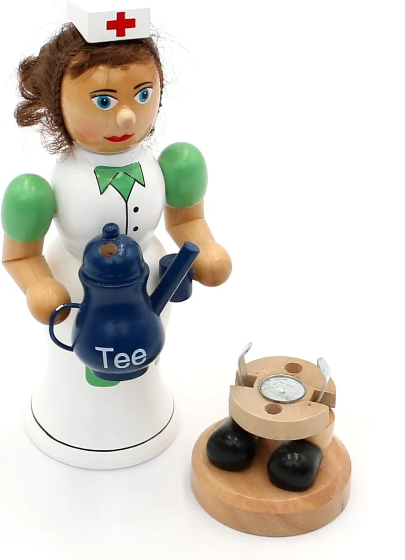 Dekohelden24 Räuchermann als Krankenschwester, ca.19 cm, Krankenschwester