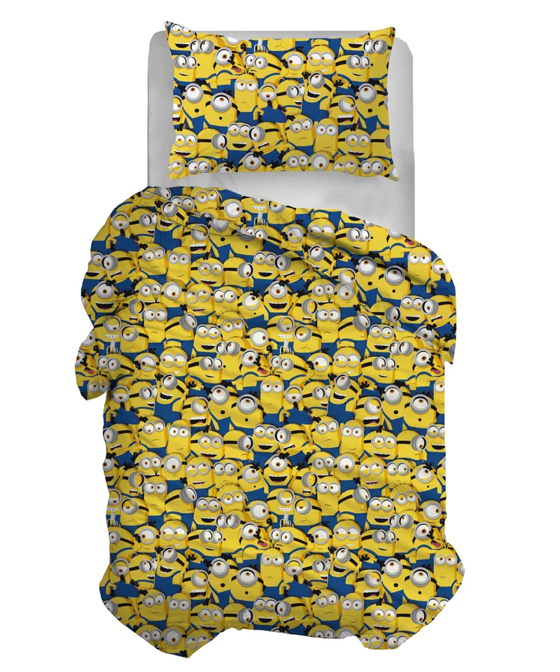 hermet Minions Bettbezug für Einzelbett, quadratisch, 100% Baumwolle, offizielles Produkt