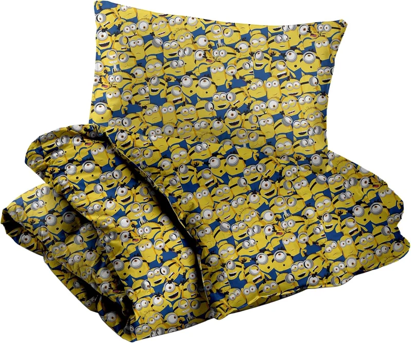 hermet Minions Bettbezug für Einzelbett, quadratisch, 100% Baumwolle, offizielles Produkt
