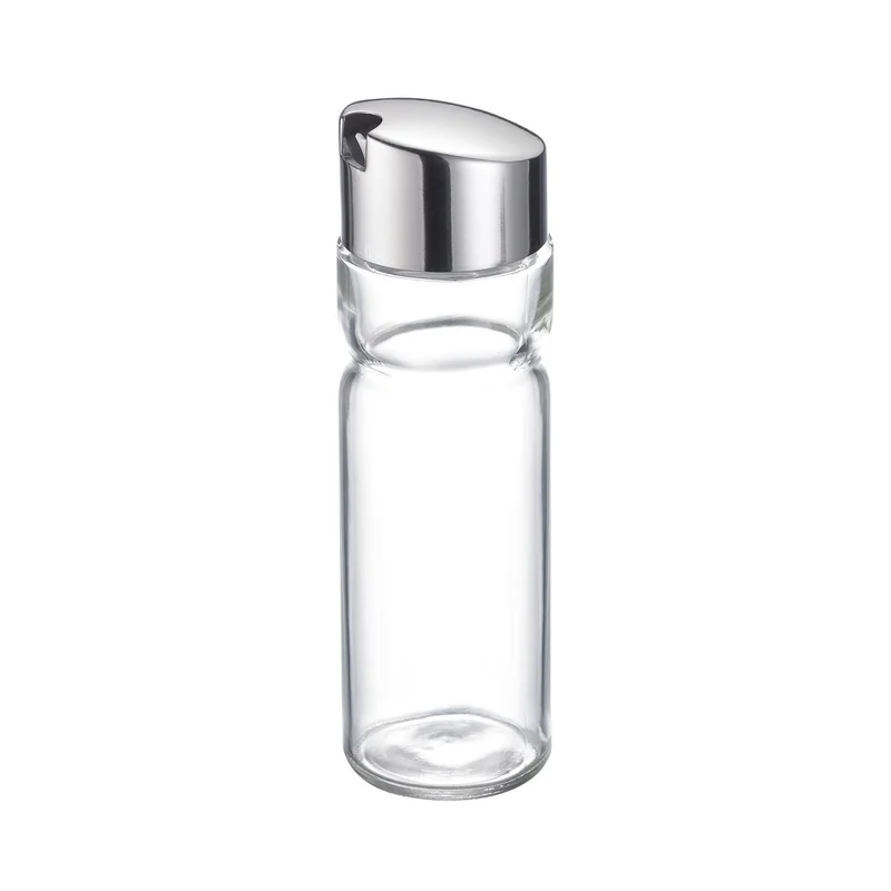 Westmark Öl- /Essig-Flasche, Fassungsvermögen 160 ml, 16 x 4,9 x 4,9 cm, Edelstahl/Glas, Wien, Silbe