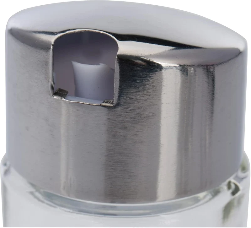 Westmark Öl- /Essig-Flasche, Fassungsvermögen 160 ml, 16 x 4,9 x 4,9 cm, Edelstahl/Glas, Wien, Silbe
