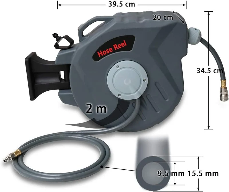 Izrielar 20+2m Druckluftschlauch Aufroller Automatisch, Schlauchaufroller mit 1/4'' Anschluss, Autom
