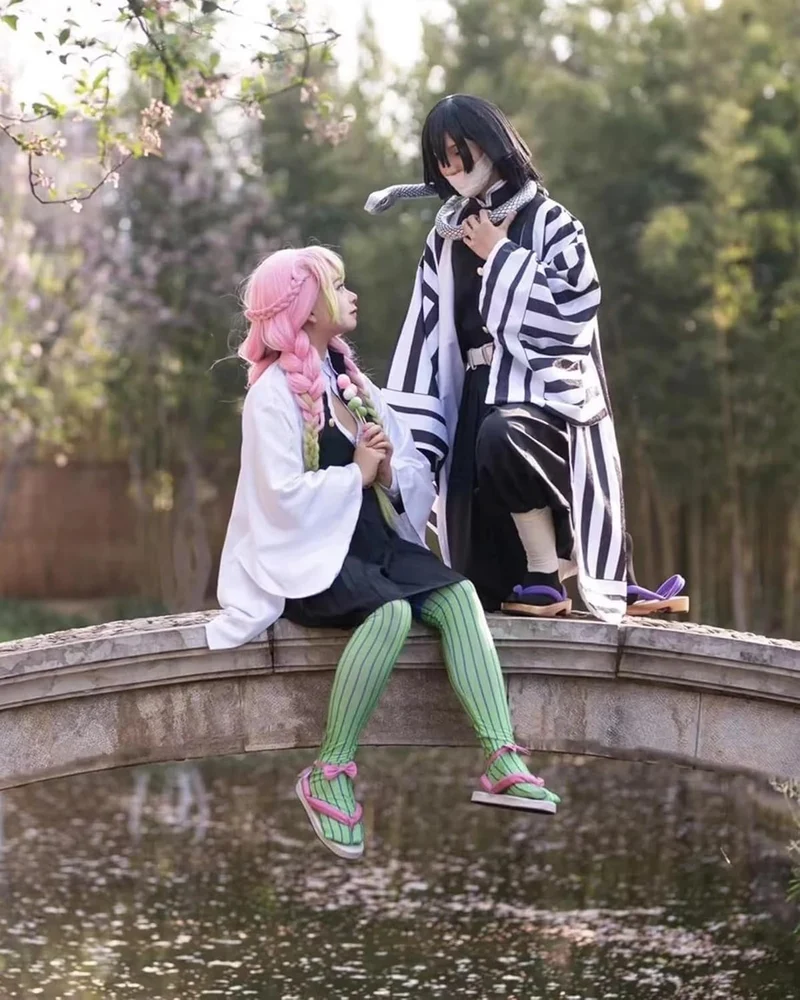 FCCAM Agatsuma Zenitsu Cosplay Kimono Vollständiger Satz Anime Zenitsu Cosplay Kostüm Erwachsene Sch