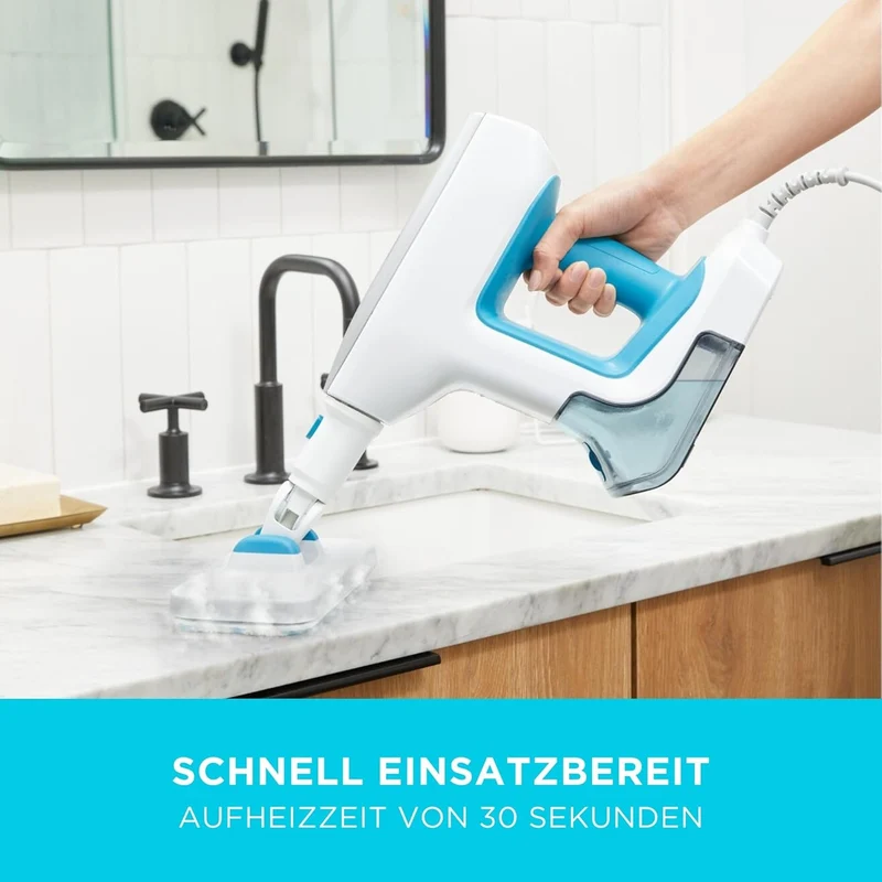 Black+Decker 1500W SteamSystem Handdampfreiniger BHSM15FX10 (mit Bodenverlängerung, duale Dampfsteue