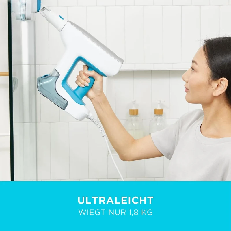 Black+Decker 1500W SteamSystem Handdampfreiniger BHSM15FX10 (mit Bodenverlängerung, duale Dampfsteue