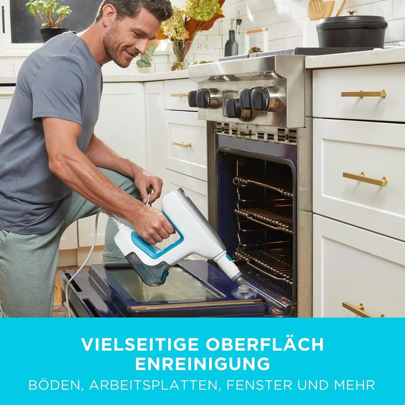 Black+Decker 1500W SteamSystem Handdampfreiniger BHSM15FX10 (mit Bodenverlängerung, duale Dampfsteue