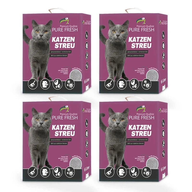 KAHU Pure Fresh Katzenstreu mit Babypuderduft • Klumpstreu • Naturmaterial weisses Kalzium-Bentonit