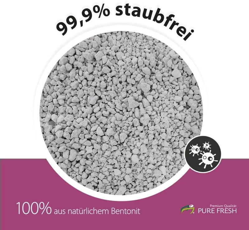 KAHU Pure Fresh Katzenstreu mit Babypuderduft • Klumpstreu • Naturmaterial weisses Kalzium-Bentonit