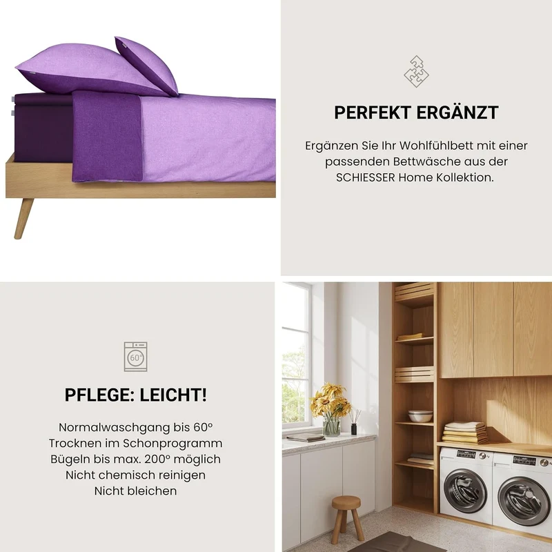 Schiesser Boxspringbett Spannbettlaken Flexi aus 95% gekämmter Baumwolle und 5% Elasthan für maximal