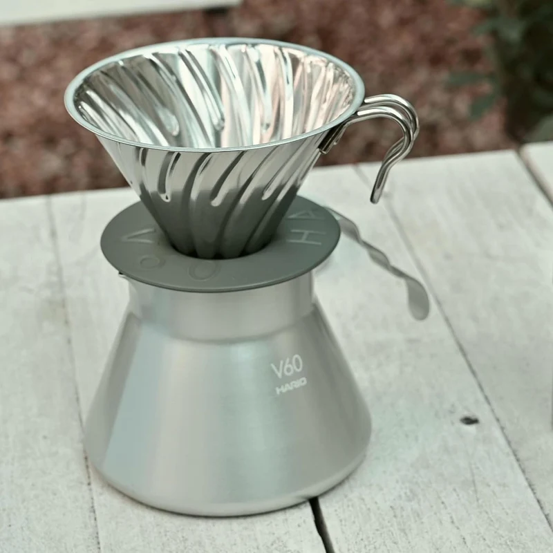 HARIO O-VCSM-50-HSV V60 Metall-Kaffeeheber, 500 ml, Silber, hergestellt in China Server, Server