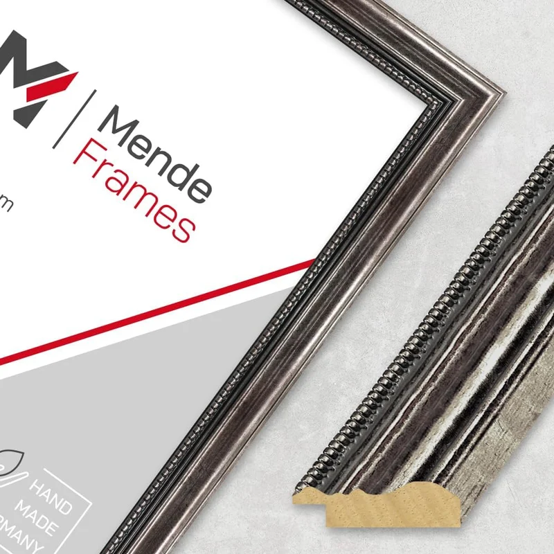 Mende Frames Bilderrahmen Antik 42x60cm DIN A2 I Farbe: Metall I Holzbilderrahmen I Fotorahmen I Bar