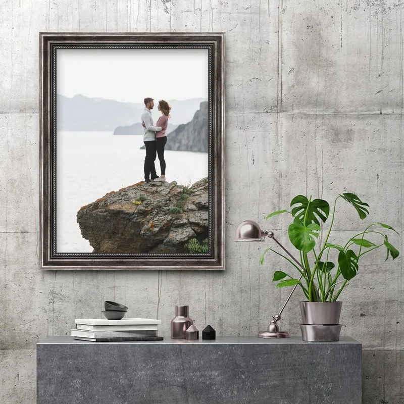 Mende Frames Bilderrahmen Antik 42x60cm DIN A2 I Farbe: Metall I Holzbilderrahmen I Fotorahmen I Bar