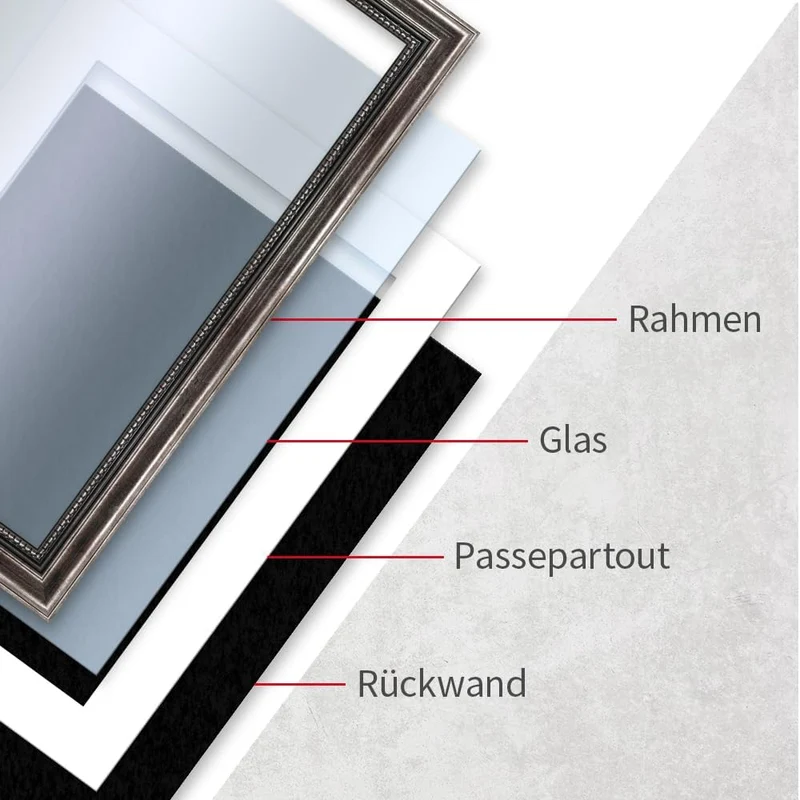 Mende Frames Bilderrahmen Antik 42x60cm DIN A2 I Farbe: Metall I Holzbilderrahmen I Fotorahmen I Bar