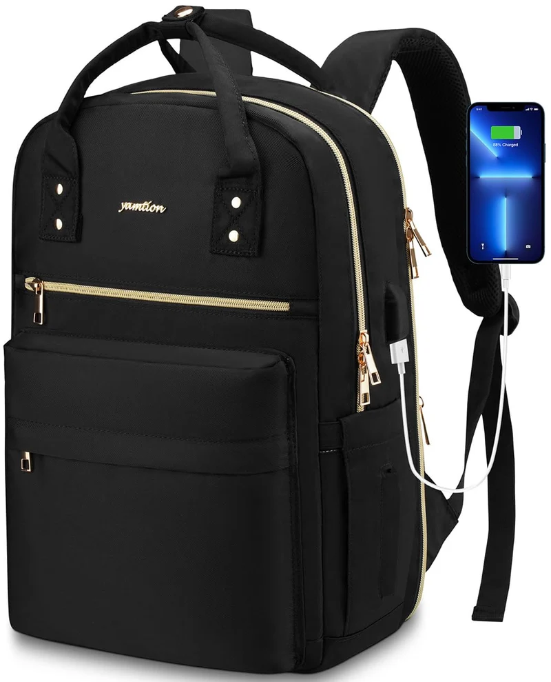 YAMTION Laptop Rucksack Damen 17,3 Zoll,Schulrucksack Mädchen Teenager Schultasche Frauen für Schule