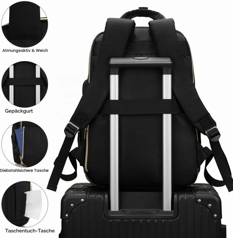 YAMTION Laptop Rucksack Damen 17,3 Zoll,Schulrucksack Mädchen Teenager Schultasche Frauen für Schule