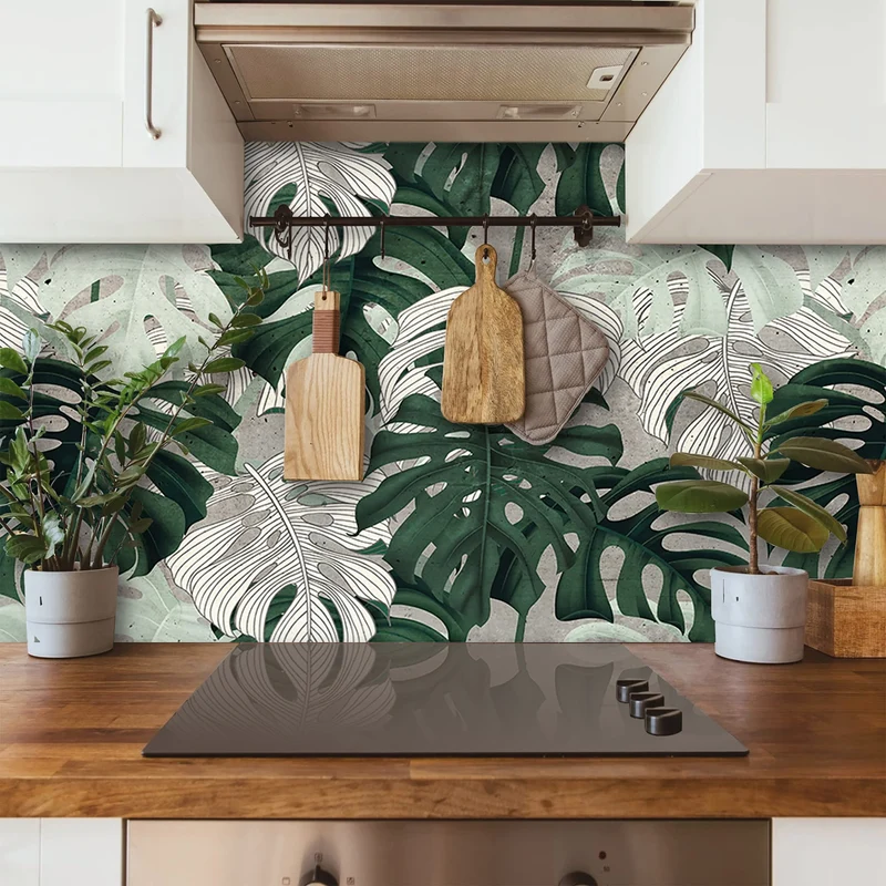 CREARREDA Spritzschutz für Küche, Wandaufkleber tropische Fantasie 260x60 cm 100% Made in Italy Küch