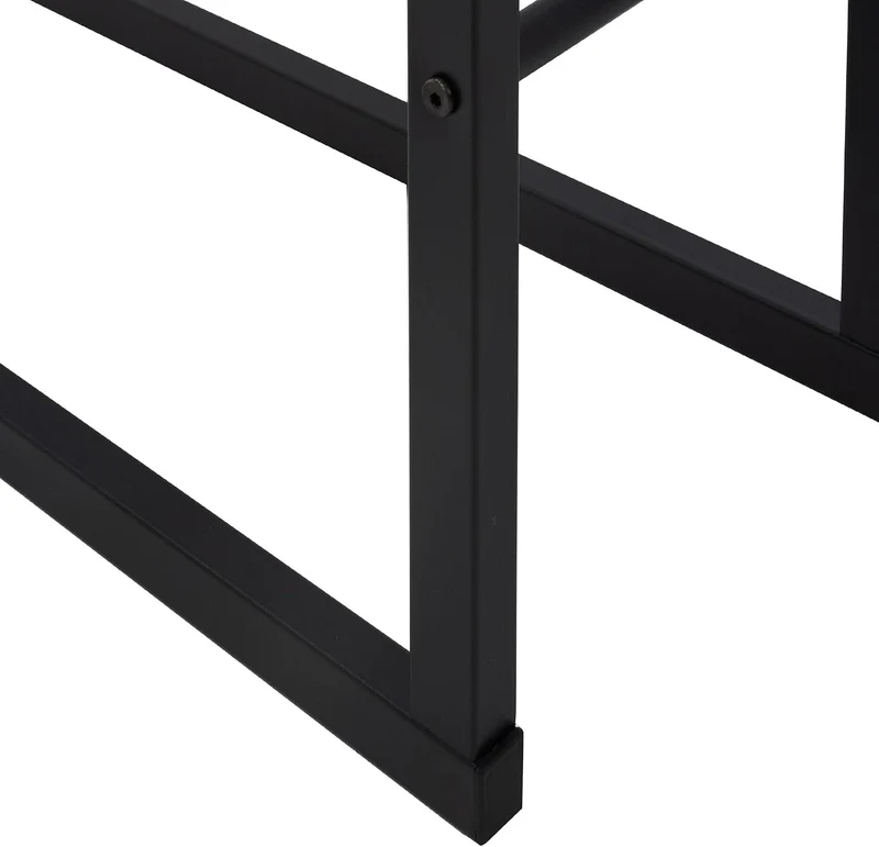ML-Design Kaminholzregal 100x150x25cm rechteckig, Schwarz, Metall, Innen/Aussen, Brennholzregal Holz