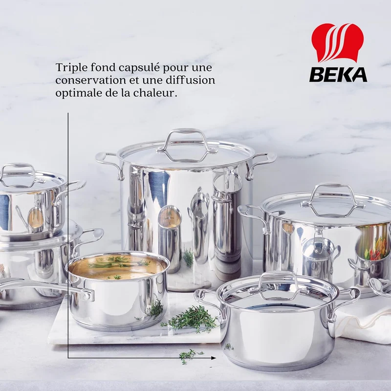 BEKA Chef Kochtopf, Edelstahl, Silber, 24 cm