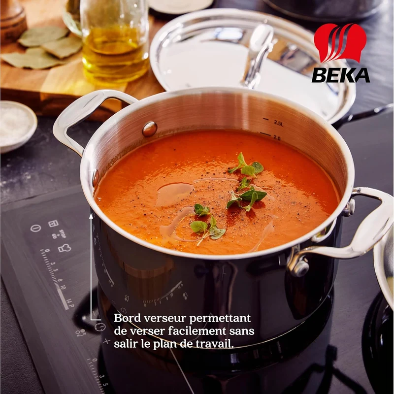 BEKA Chef Kochtopf, Edelstahl, Silber, 24 cm