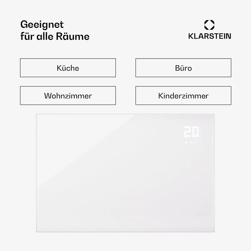 Klarstein Infrarotheizung mit Thermostat, 980W Elektroheizung, Smart Home Bild-Infrarotheizung zur W