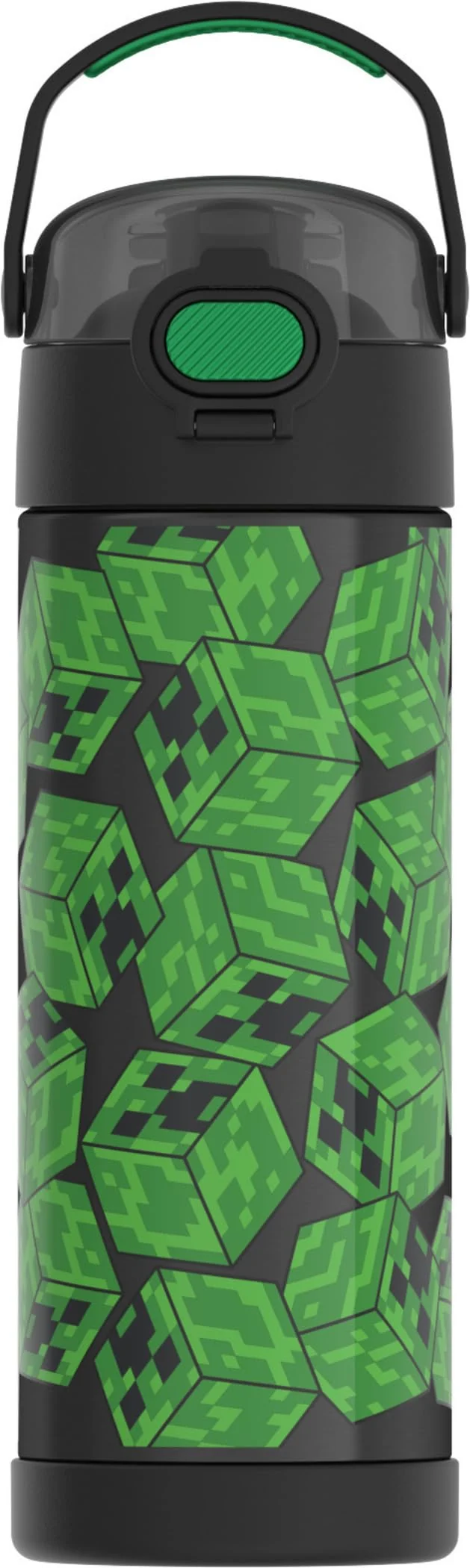 THERMOS Funtainer Edelstahl-Vakuum-Isolierflasche mit breitem Auslaufdeckel, 473 ml, Minecraft Minec