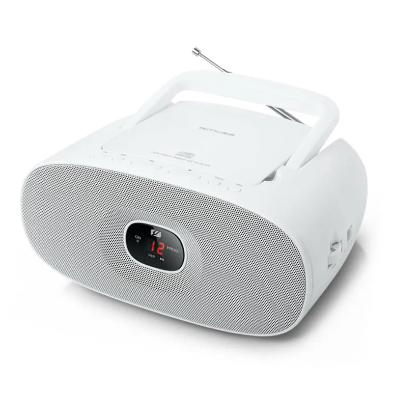 Muse MD-202 RDW Stereo UKW-Radio mit CD-Player (LED Display, Repeat, AUX-In, Teleskopantenne) weiss,