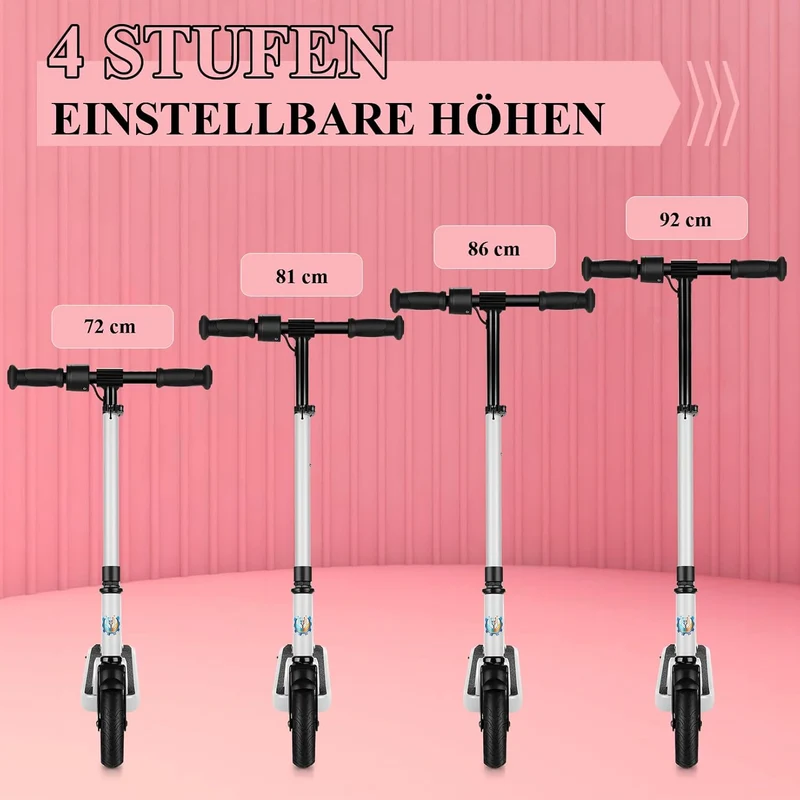Caroma E Scooter Kinder von 6-14 Jahren, 180W Motor, 16 km/h, E Roller Kinder, Einstellbare Geschwin