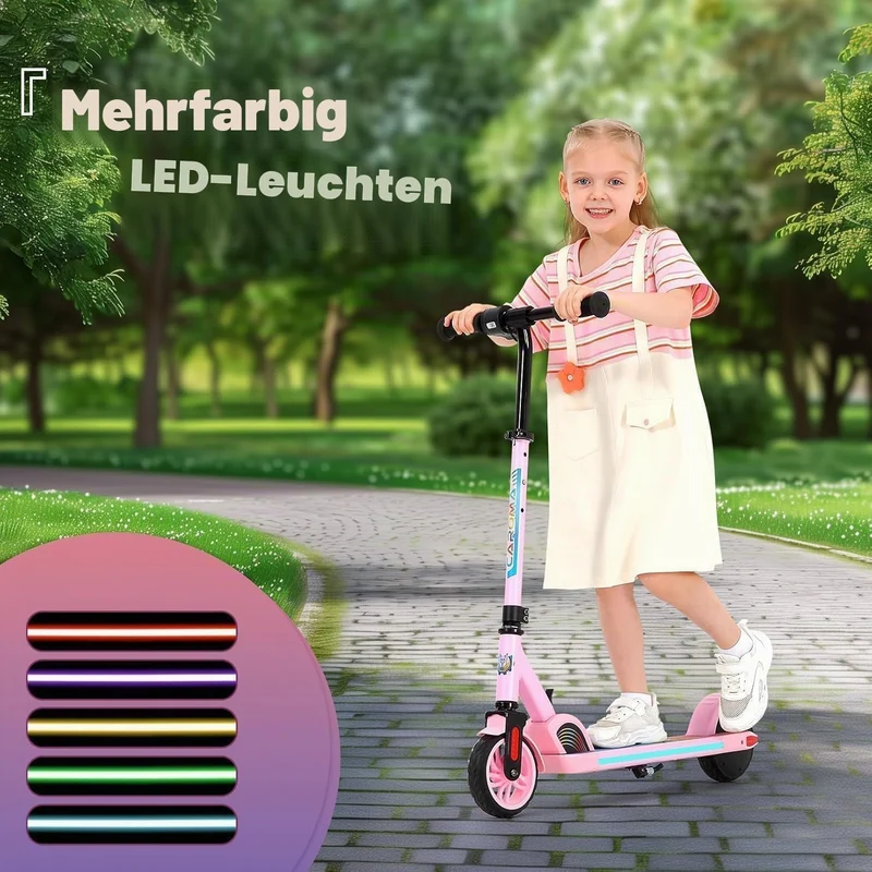 Caroma E Scooter Kinder von 6-14 Jahren, 180W Motor, 16 km/h, E Roller Kinder, Einstellbare Geschwin
