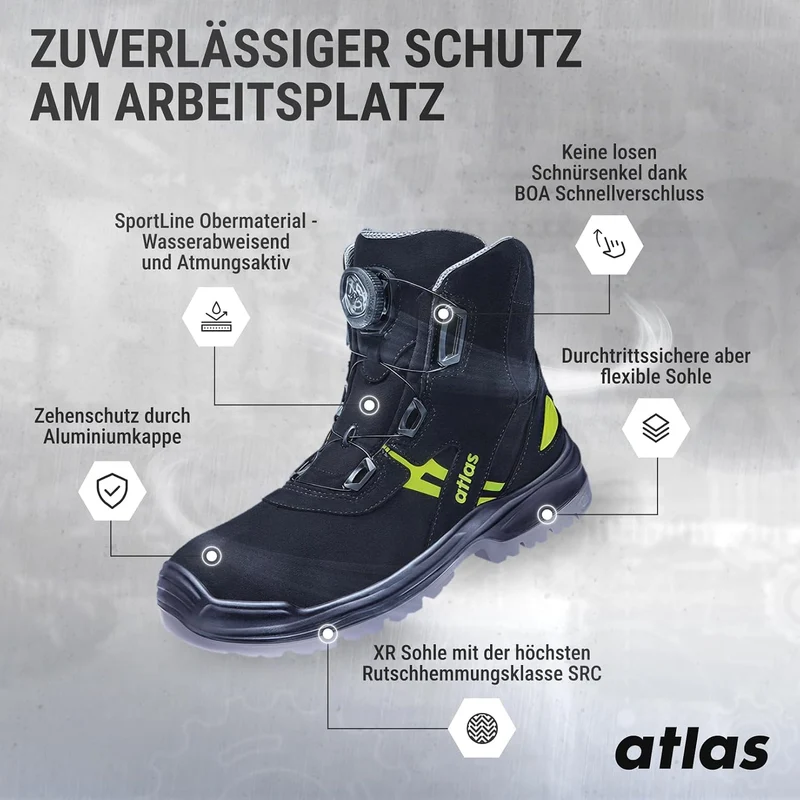 Atlas 90713S343 DIY 44 EU Schwarz, 44 EU Schwarz