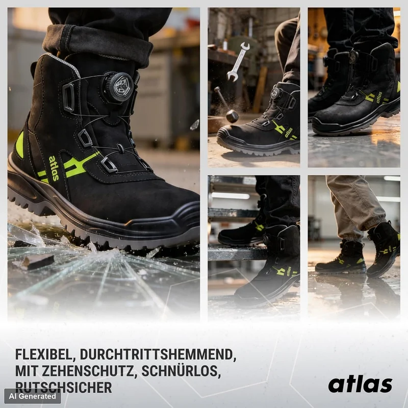 Atlas 90713S343 DIY 44 EU Schwarz, 44 EU Schwarz