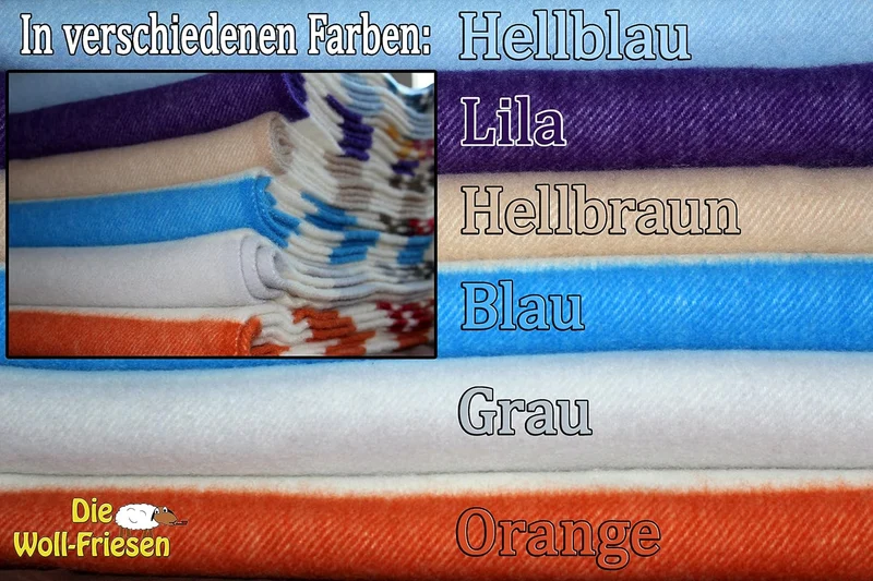 Die Woll-Friesen Flauschige Wolldecke/Wohndecke/Kuscheldecke/Plaid „Blavand“, grau-anthrazit gestrei