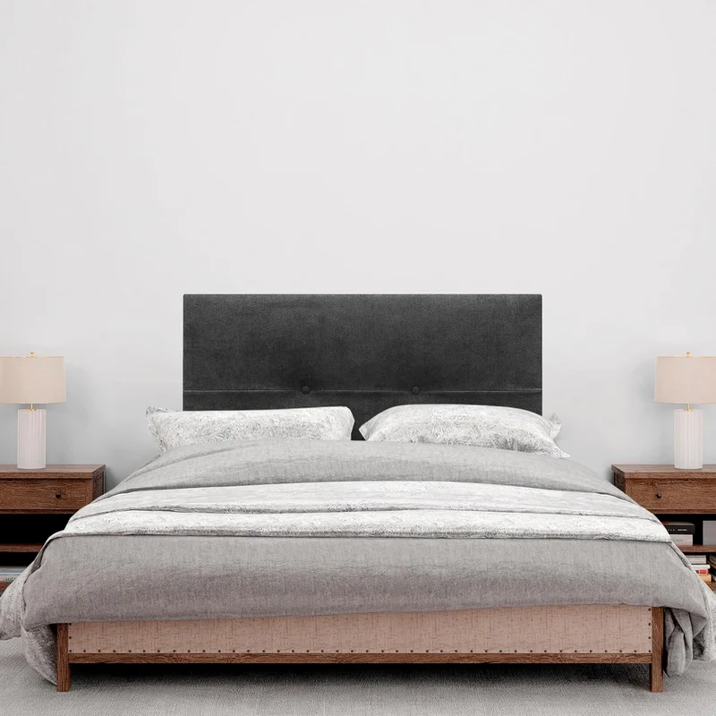 DHOME Kopfteil aus Kunstleder oder Stoff AQUALINE Pro Kopfteil Polsterkopfteil Luxusbett (Stoff Schw