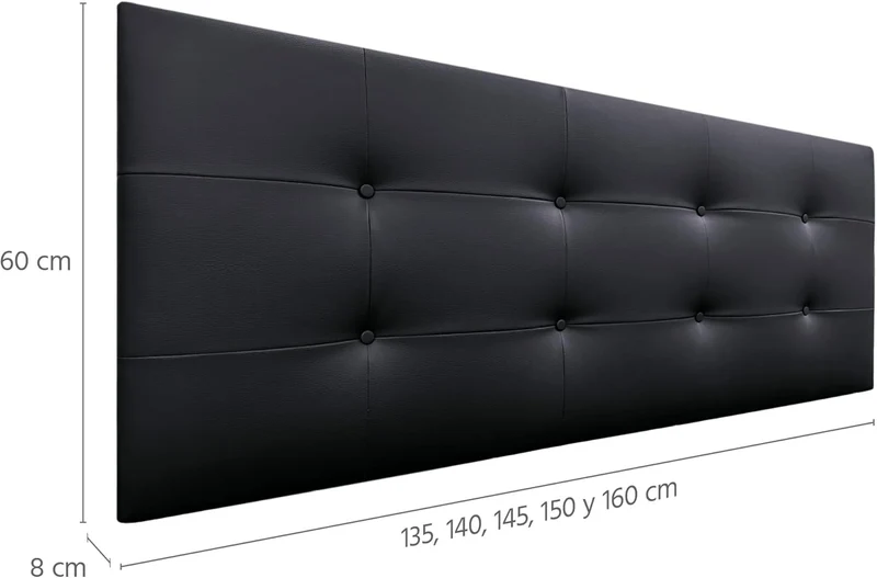 DHOME Kopfteil, gepolstertes Bett Kopfteil 8cm dick. Gepolstertes Kopfteil ACUALINE Stoff und Kunstl