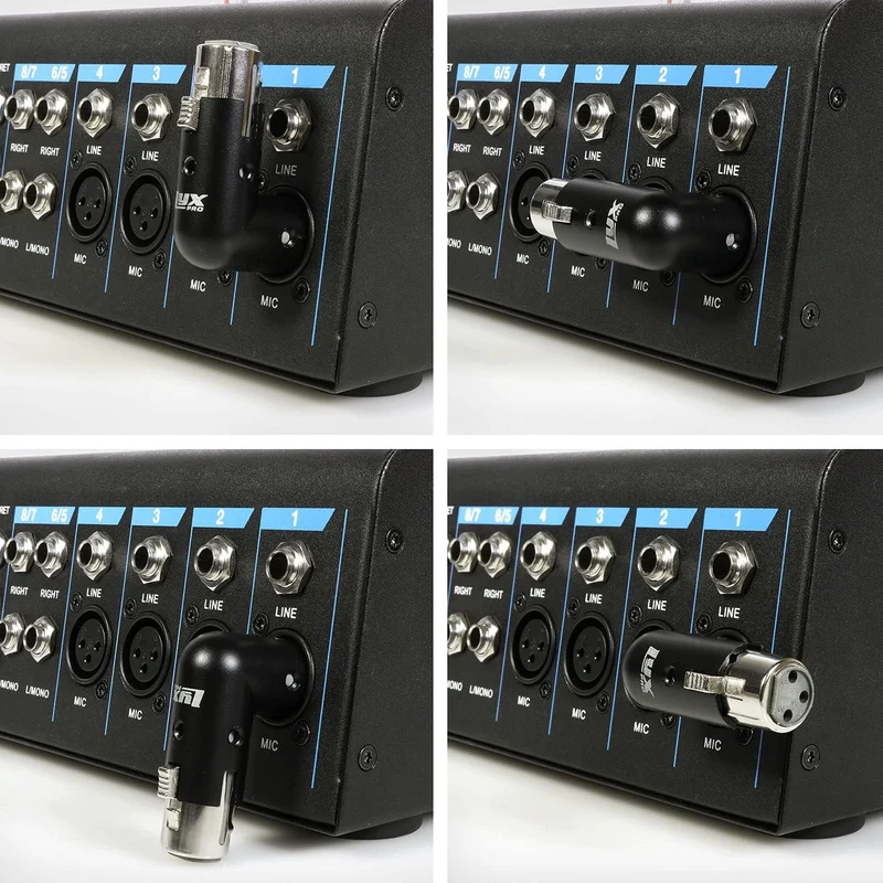 LyxPro XLR-Winkeladapter Dual Male and Female can be positioned to 4 Different Angles Right Left and