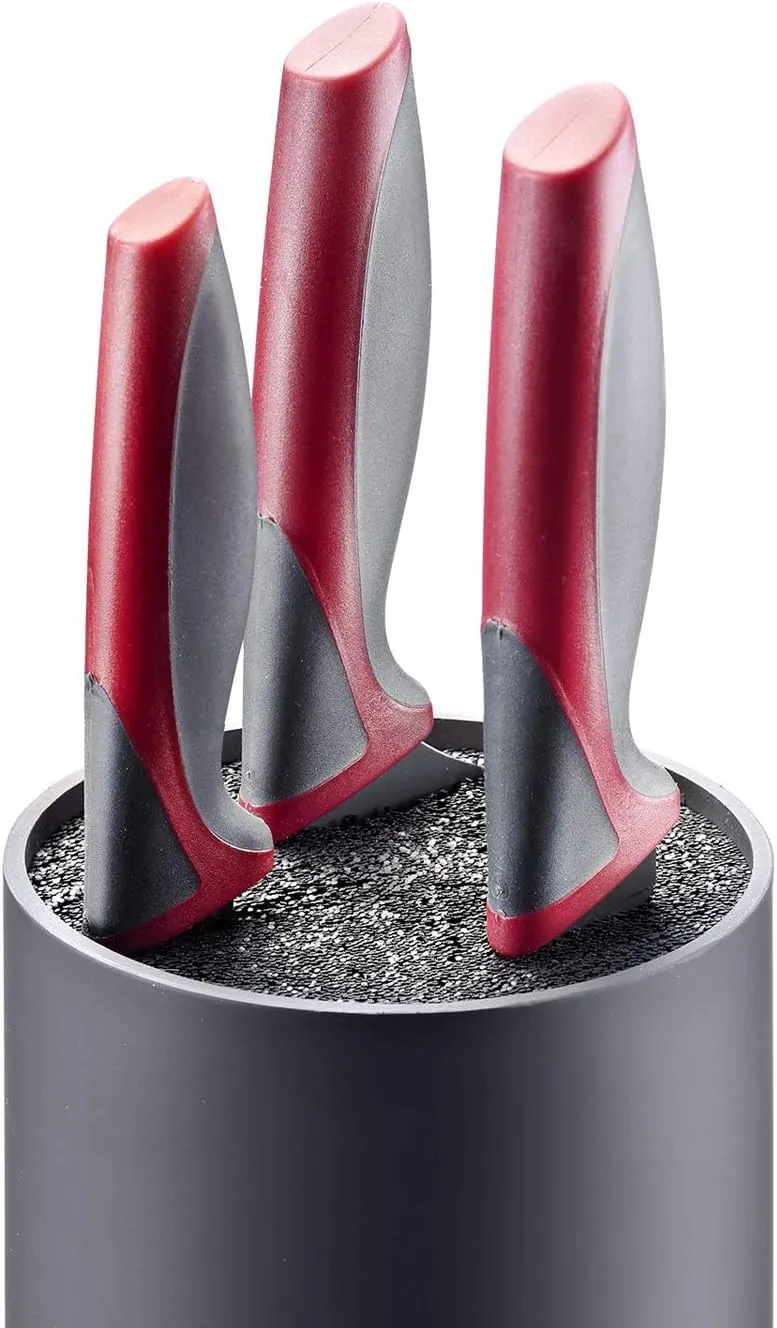 Westmark Messerblock, rund, mit Kunststoffborsten, Durchmesser: 11 cm, Höhe: 22,2 cm, für Messer bis