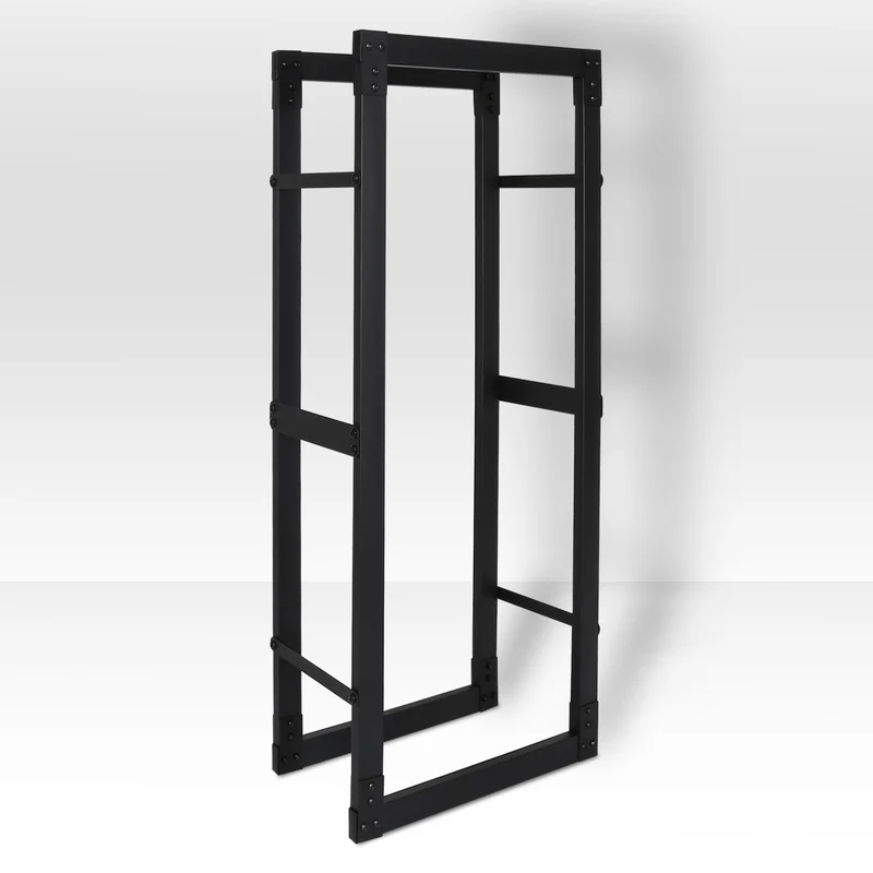 Ansobea Kaminholzregal innen, 60x25x100CM Brennholzregal für innen aussen, Kaminholzständer metall,