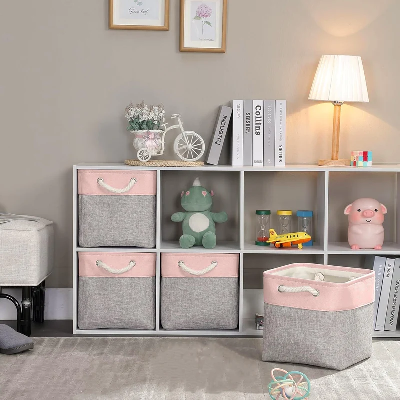 Mangata Aufbewahrungsbox Stoff,33x33x33cm Grosser Aufbewahrungskorb, Korb Aufbewahrung für Schrank,