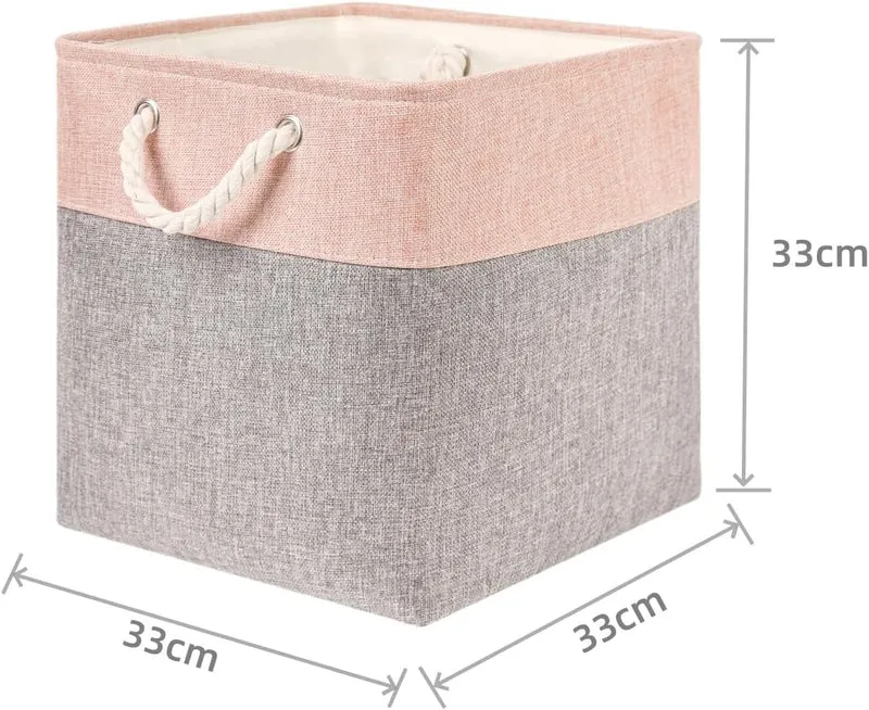 Mangata Aufbewahrungsbox Stoff,33x33x33cm Grosser Aufbewahrungskorb, Korb Aufbewahrung für Schrank,