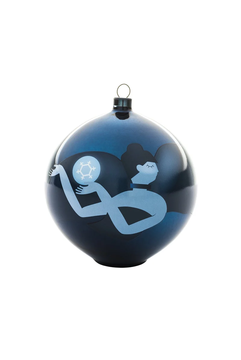 Alessi AAA07 6 Blue Christmas Weihnachtsschmuck - mundgeblasenes Glas, blau. Ballerina, Ballerina