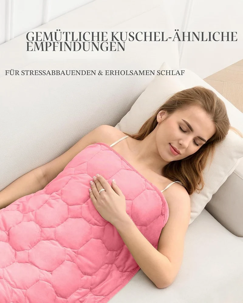 Gewichtsdecke, 3,2 kg für Erwachsene, luxuriöse Kristallsamt-gewichtete Schossdecke für Entspannung,