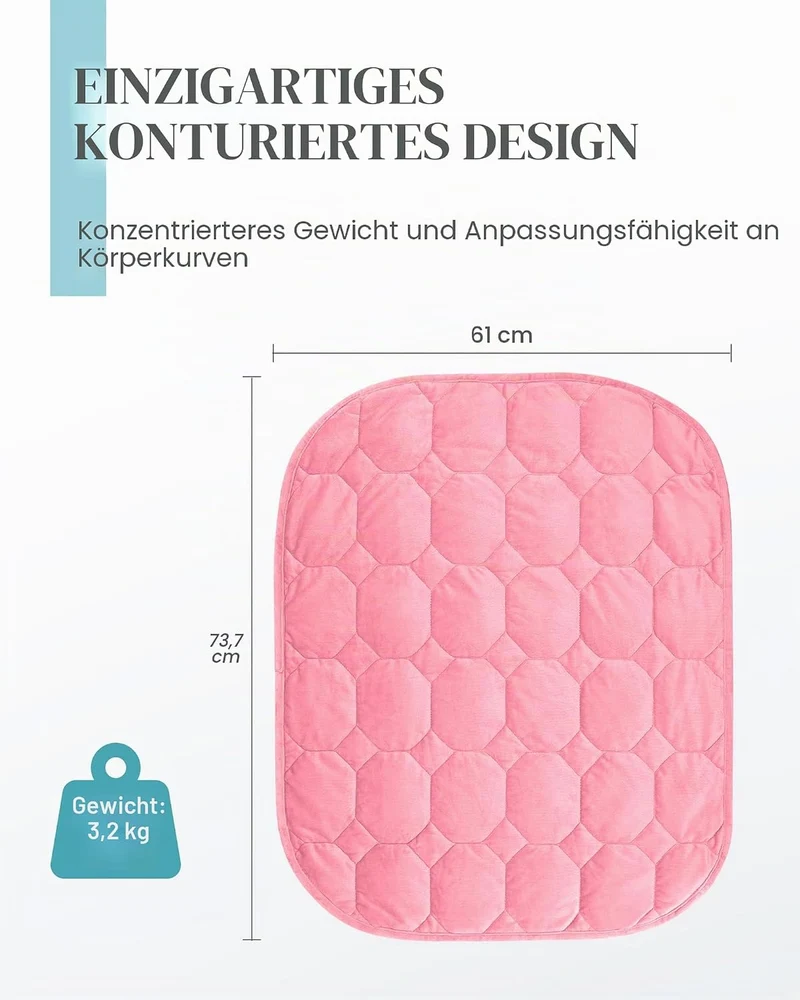 Gewichtsdecke, 3,2 kg für Erwachsene, luxuriöse Kristallsamt-gewichtete Schossdecke für Entspannung,